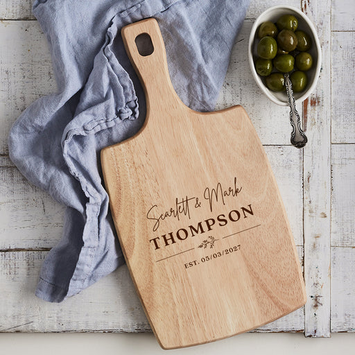 Personalised Engraved Wedding Cheese Board for Newlyweds