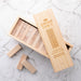 Personalised wooden tumbling tower game with engraved storage box