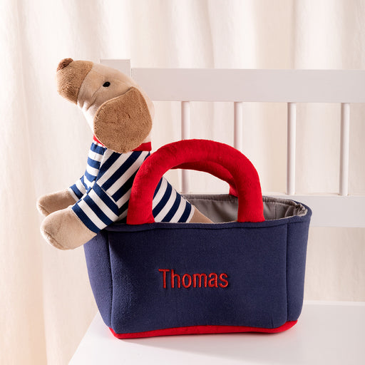 Customised Embroidered Child's Name Puppy and Bag Adoption Kit