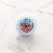 Set of three personalised golf balls with custom photo, presented in a black gift box.