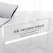 25mm thick clear acrylic desk sign for corporate office workspace
