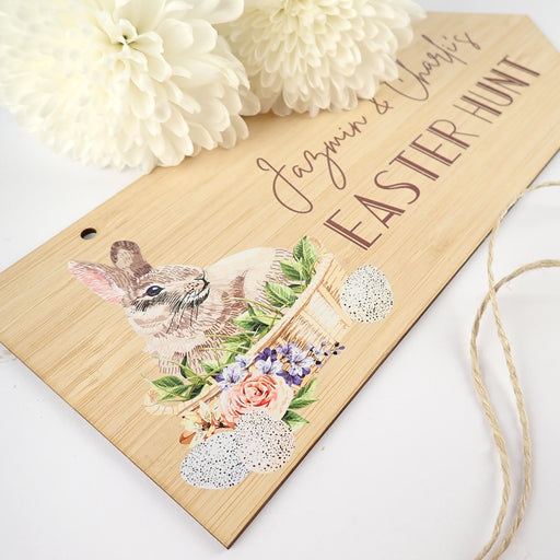 Personalised Bamboo Easter Egg Hunt Sign