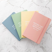 Personalised A5 office notebook with funny workplace quotes and custom name