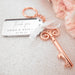 Customised Engraved Name Rose Gold Keyring With Acrylic Wedding Gift Tag Favour