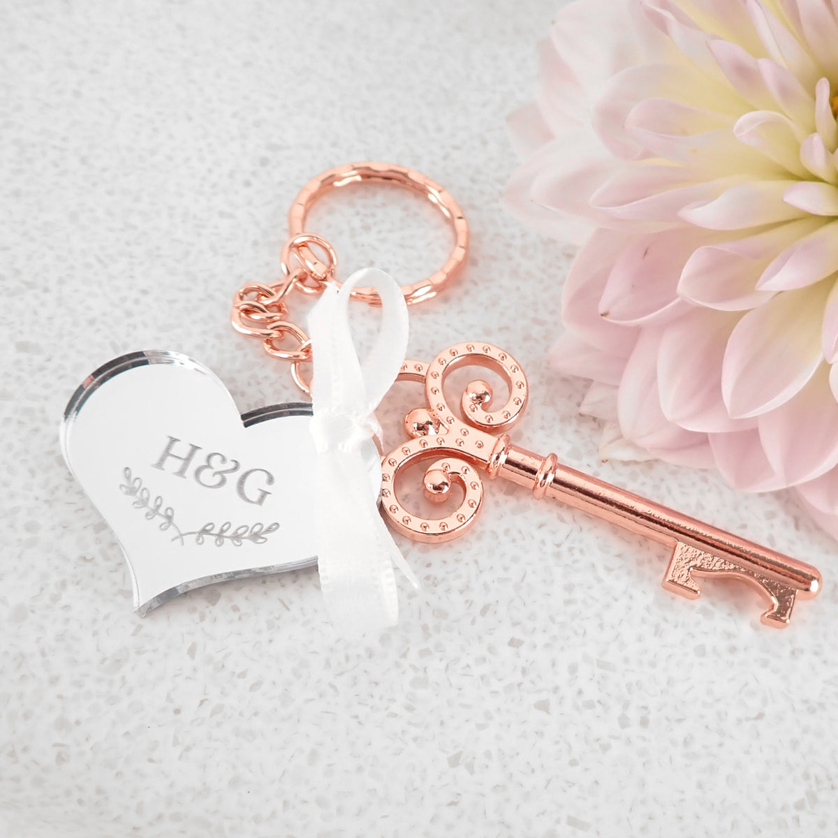 Rose Gold Key Bottle opener with Gift Tag Personalised Favours