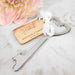 Engraved mirror acrylic gift tag with silver heart bottle opener