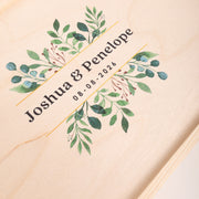 Custom wooden box with full colour print design for wedding memories