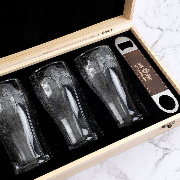 Wooden Gift Boxed Beer Set Gift