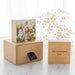 Mini wooden photo block with engraved message on back