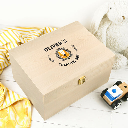 Personalised Printed Wooden Treasure Keepsake Box for Boys