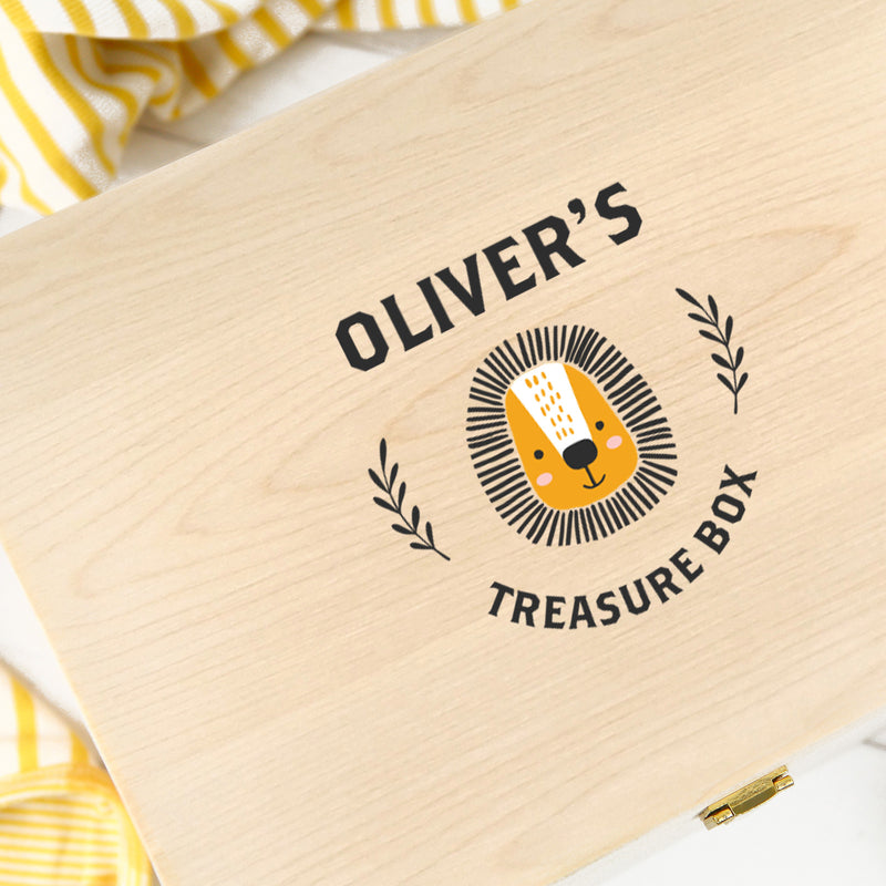 Customised Printed Wooden Treasure Toy Keepsake Boy Box