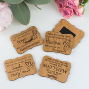 Engraved Personalised Wooden Bridal Party Acceptance Card