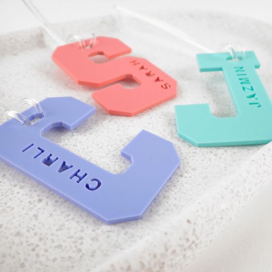Back to School Laser Cut Pastel Acrylic Bag Tag