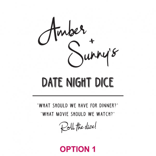 Personalised Date Night Dice Game
