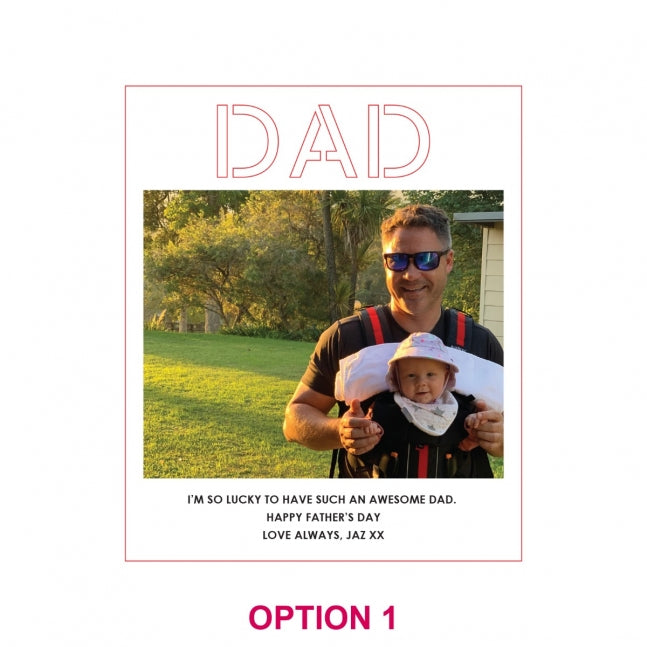 Father's Day Photo Printed Bamboo Square Card Magnet