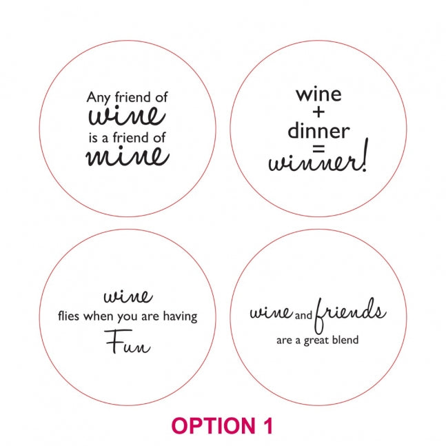 Engraved Gift Boxed Wooden Set of 4 Wine Lovers Coasters