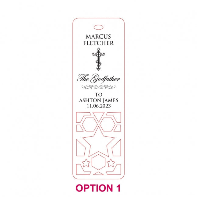 Engraved Godparent Wooden Bookmark