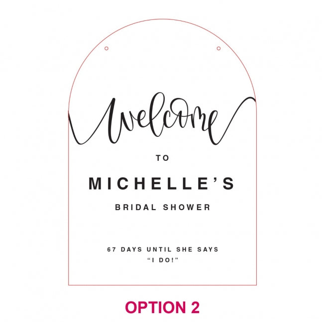 Acrylic Bridal Shower Welcome Sign