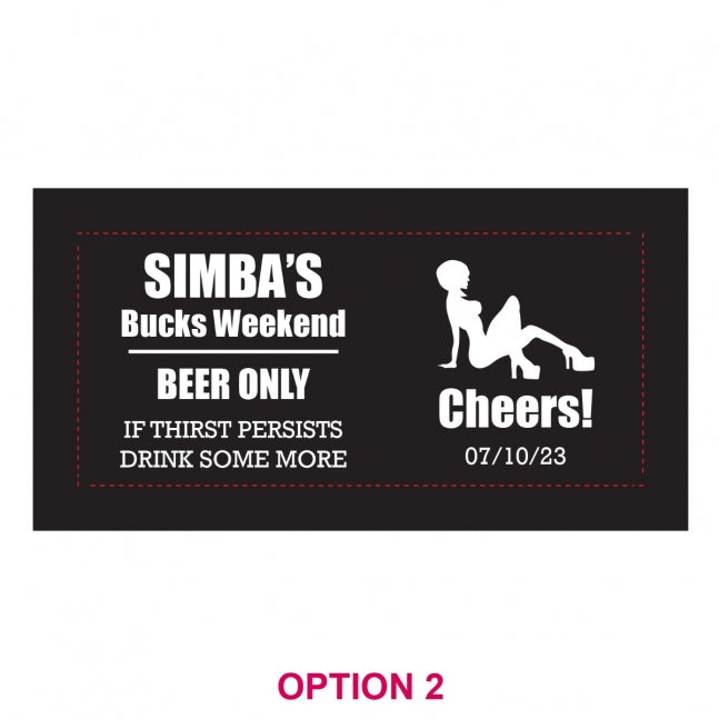 Bucks Party Stubby Holders - 1 Colour Print