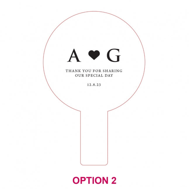 Laser Cut and Engraved Frosted Acrylic Wedding Fan