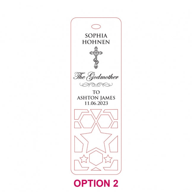 Engraved Godparent Wooden Bookmark