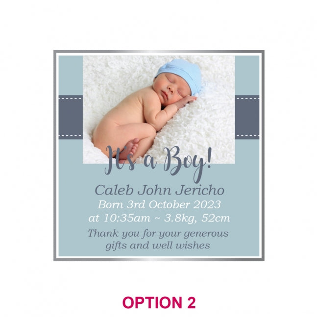 Birth Announcement / Christening Printed Glass Coasters