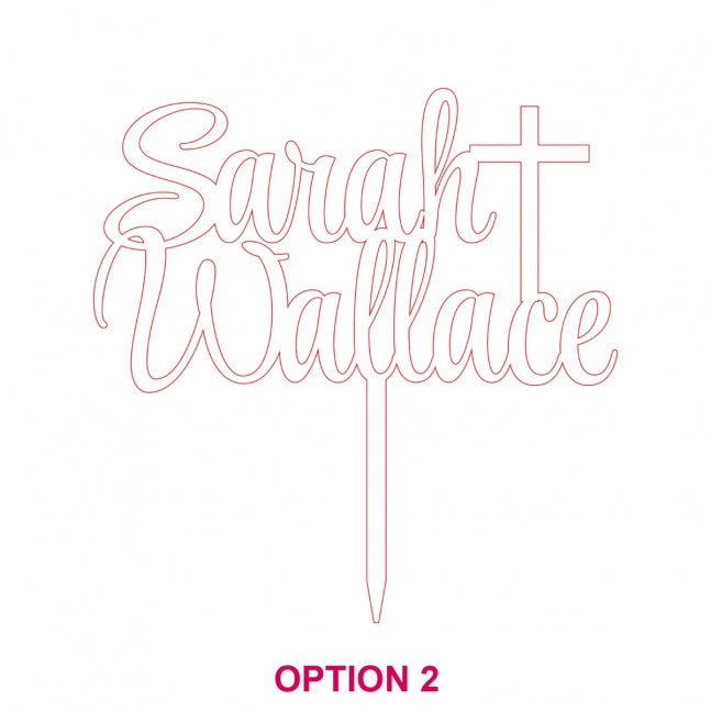 Laser Cut Acrylic Christening Cake Topper