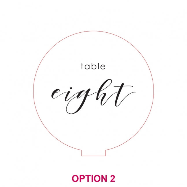 Round Acrylic Table Number with Stand