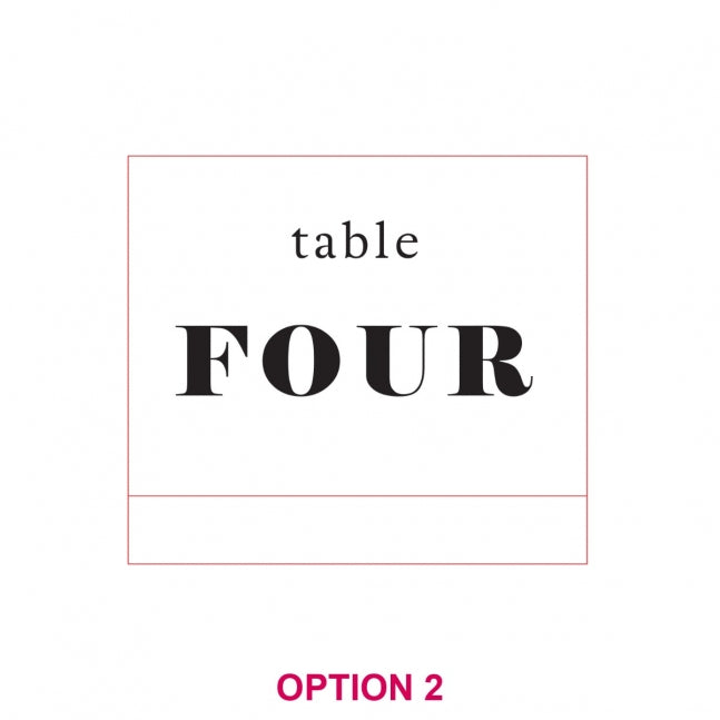 Engraved Clear Acrylic Table Number with Wooden Base