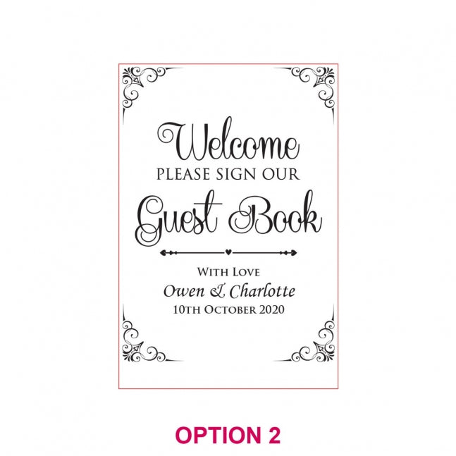Engraved Clear Acrylic Gifts & Cards Sign with Wooden Base