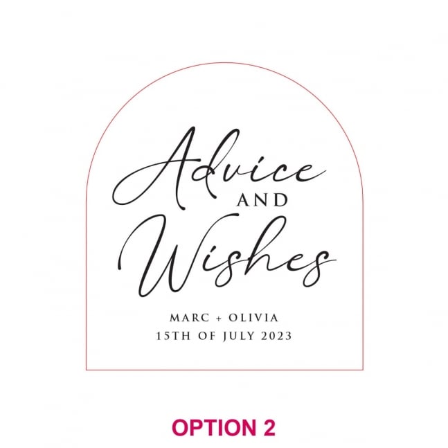 Acrylic Wishes and Advice Wedding Sign with Stand