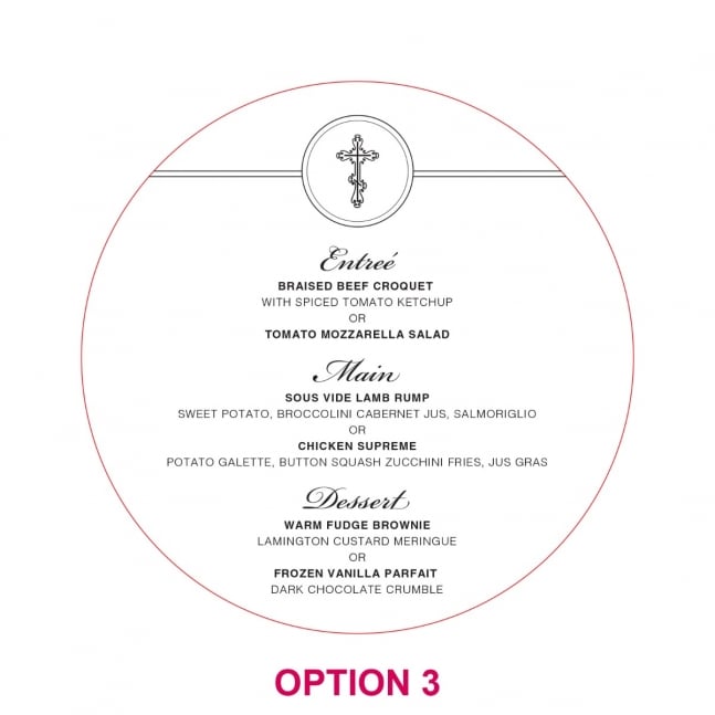 Engraved Christening Baptism Round Acrylic Menu