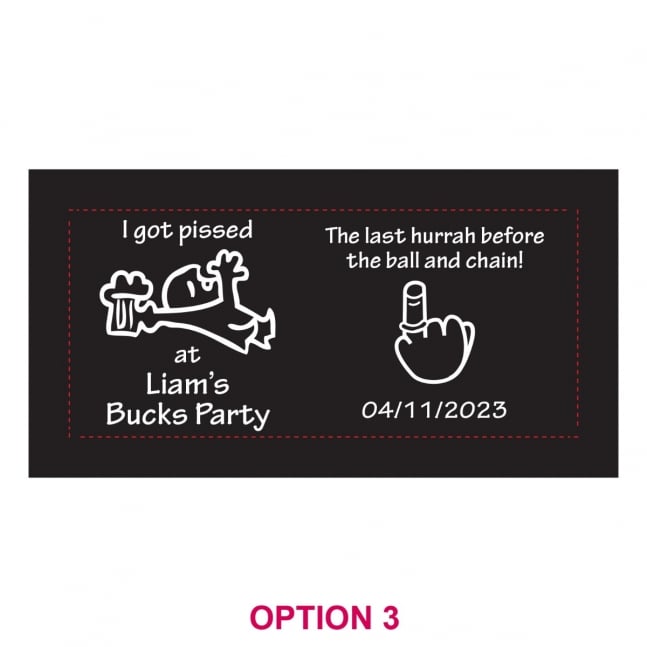 Bucks Party Stubby Holders - 1 Colour Print