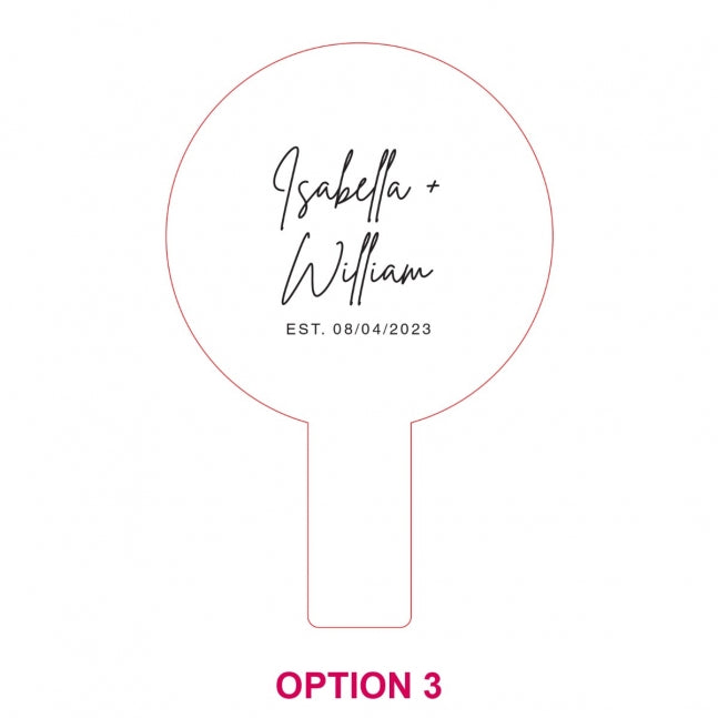 Laser Cut and Engraved Frosted Acrylic Wedding Fan