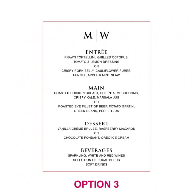 Engraved 5x7 Acrylic Wedding Menus