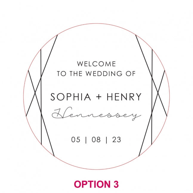 Printed 60cm Round Wedding Welcome Sign