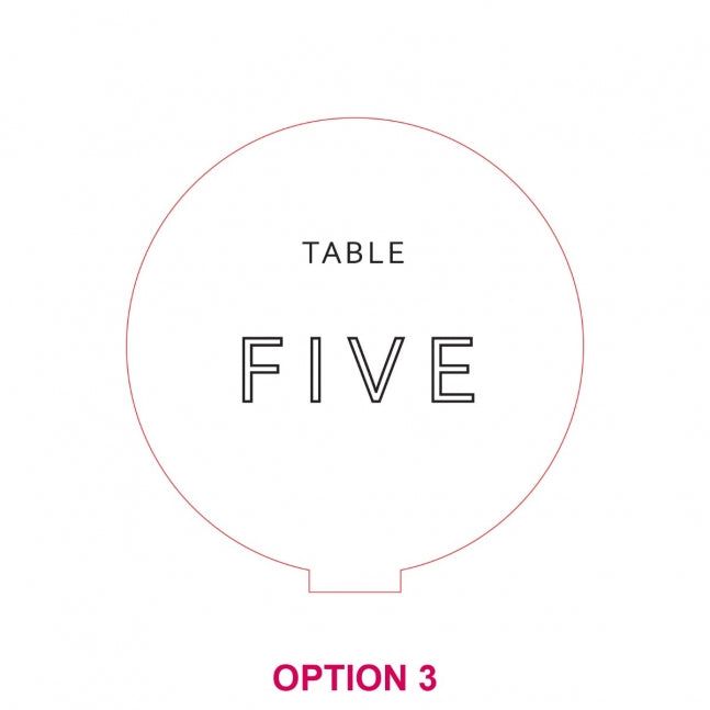 Round Acrylic Table Number with Stand