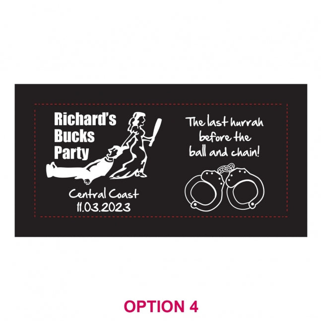 Bucks Party Stubby Holders - 1 Colour Print