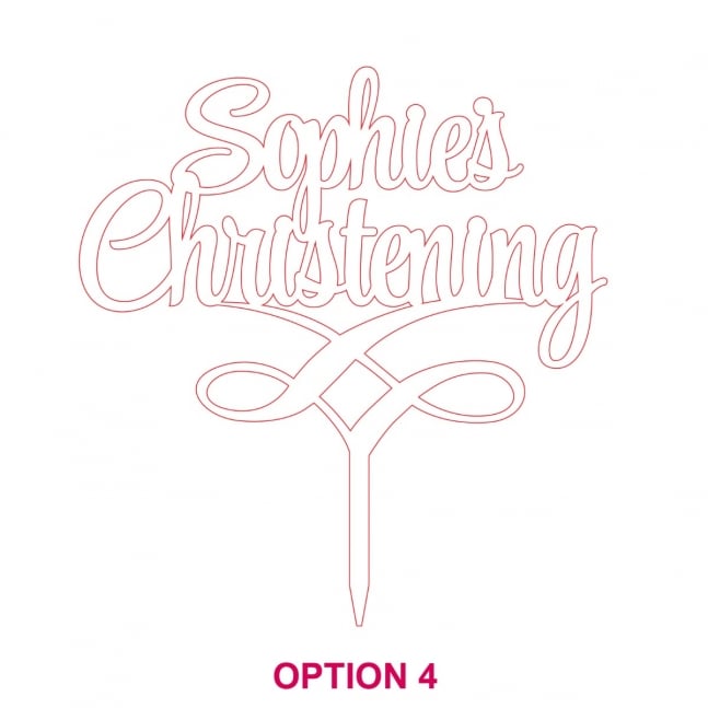 Laser Cut Acrylic Christening Cake Topper