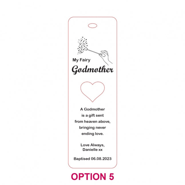 Engraved Godparent Wooden Bookmark