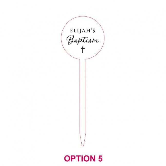 Christening Baptism Acrylic Cupcake Toppers
