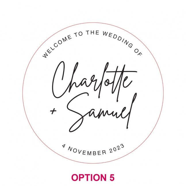 Printed 60cm Round Wedding Welcome Sign