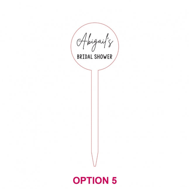 Laser Cut Bridal Shower Cupcake Toppers