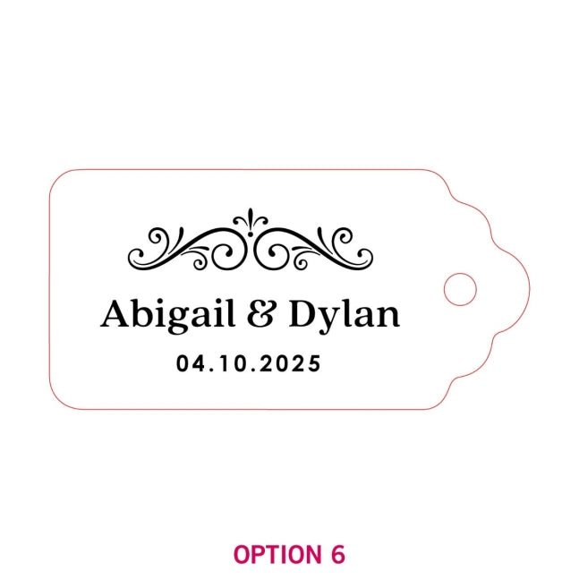 Engraved Wooden Rectangle Wedding Gift Tags