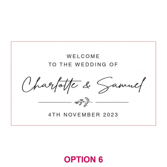 Engraved Acrylic Wedding Sign with Wooden Base