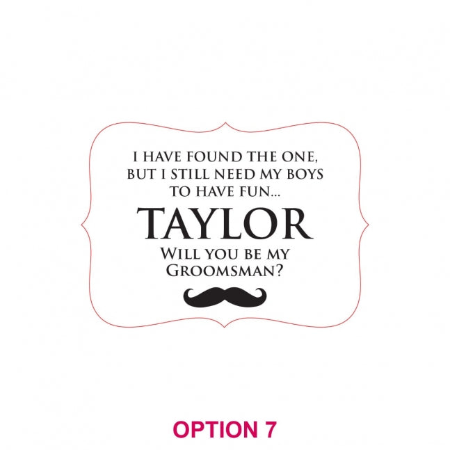 Engraved Wooden Bridal Party Acceptance Card