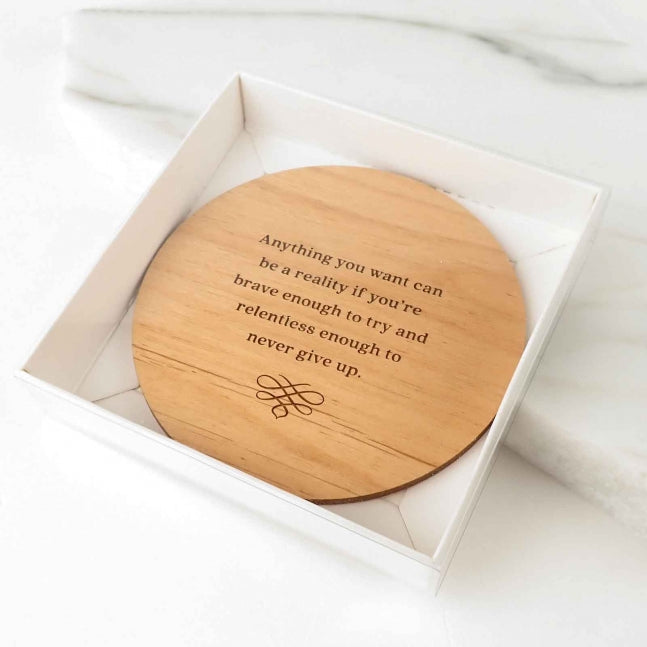 Engraved Student Graduation Round Wooden Coasters Set of 10
