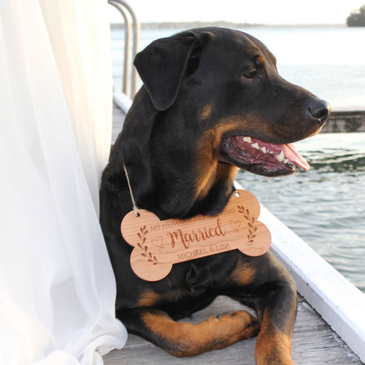 Engraved Wooden Wedding Dog Pet Sign- my humans are getting married