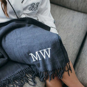Embroidered 100% Merino Wool Blanket with Gift Box