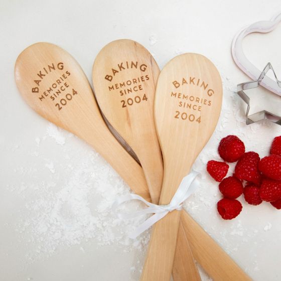 Customised Engraved 3 Piece Wooden Spoon 50th Birthday Gift Set